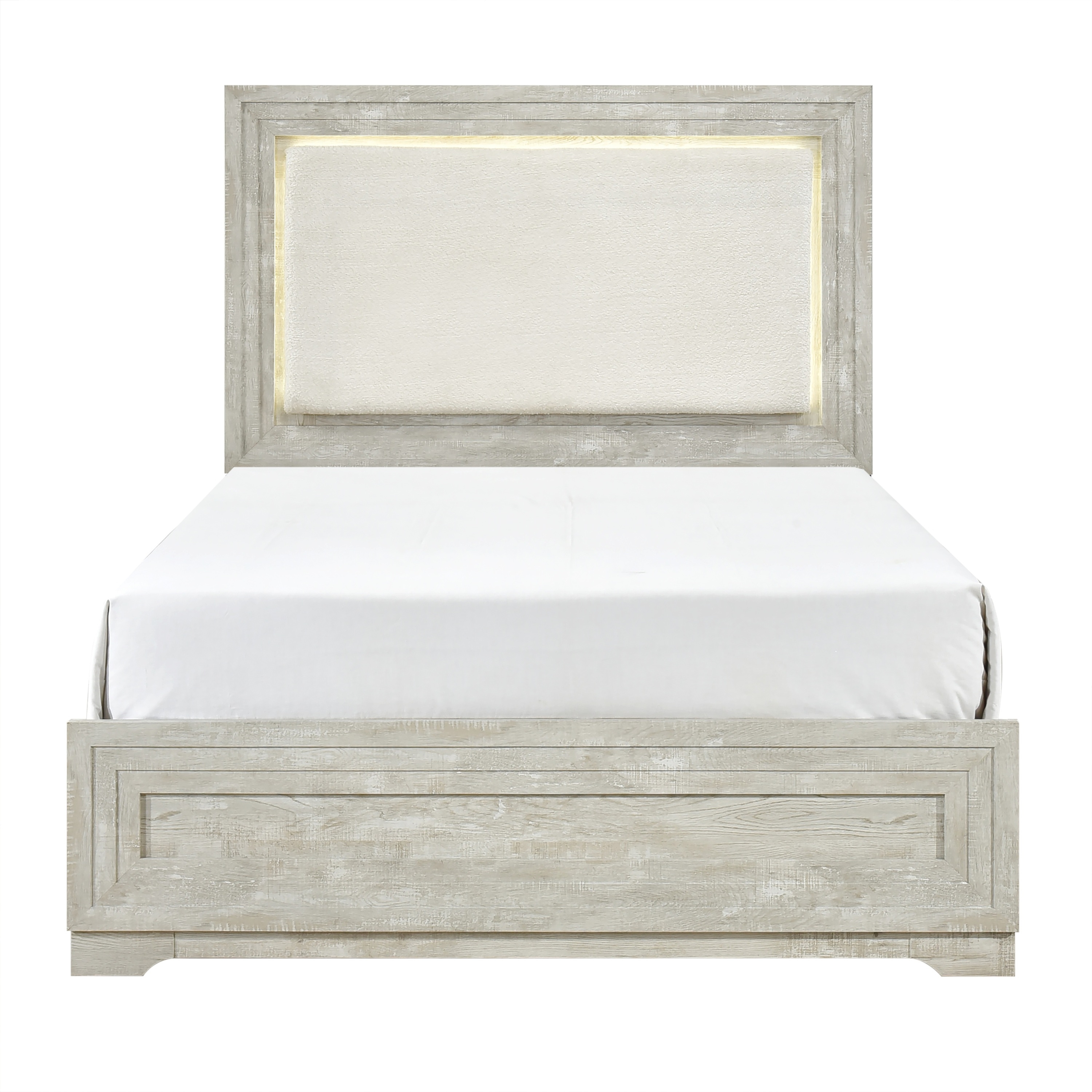 SH2319K-1EK* EK BED W/LED, ANTIQUE LIGHT GRAY McDuffie Collection